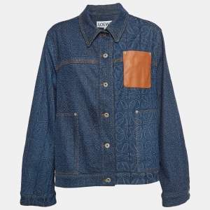 مملوكة مسبقًا Loewe Blue Anagram Denim Workwear Jacket M