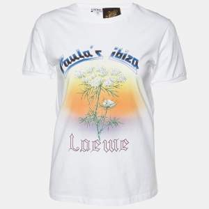 Loewe X Paula's Ibiza White Printed Cotton Crew Neck T-Shirt S