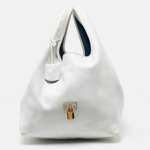 Loewe White Leather Calle Hobo