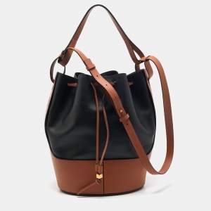 Loewe Black/Brown Leather Balloon Drawstring Bucket Bag