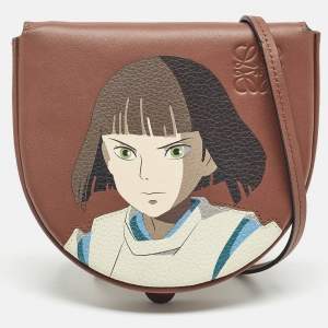 Loewe x Spirited Away Brown Leather Heel Pouch Bag 