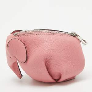 Loewe Pink Leather Elephant Coin Purse