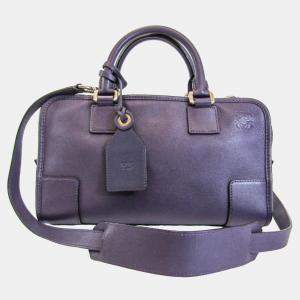 Loewe Purple Leather Amazona 28 Satchel