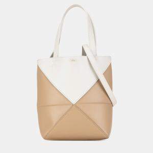 Loewe Bicolor Leather Mini Puzzle Fold Tote Bag