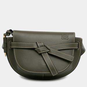 Loewe Dark Green Leather Mini Gate Belt Bag