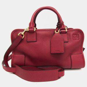 Loewe Bordeaux Amazona Leather Handbag