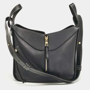 Pre Owned Loewe Black Leather Small Hammock Bag