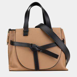 Loewe Brown/Black Small Leather Gate Top Handle Satchel