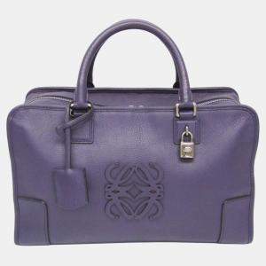 Loewe  Purple Leather Amazona 36 Handbag