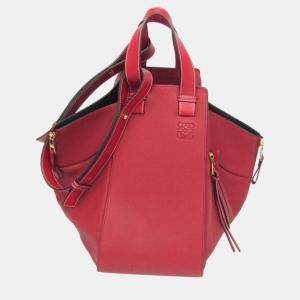 Loewe  Red Leather Hammock Medium Handbag