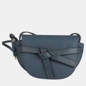 Loewe Blue Leather Mini Gate Shoulder Bag