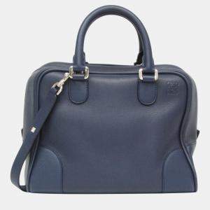 Loewe Navy Leather Amazona 28 Shoulder Bag 