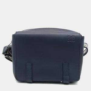 Loewe Navy Blue Leather Messenger Bag