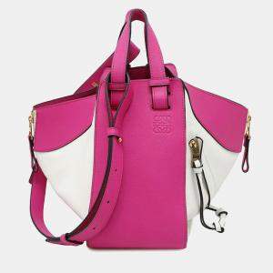 Loewe White Pink Leather Small Hammock Shoulder Bag 