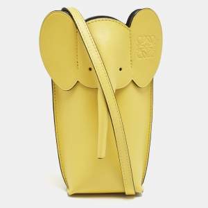Loewe Yellow Leather Elephant Pocket Crossbody Bag