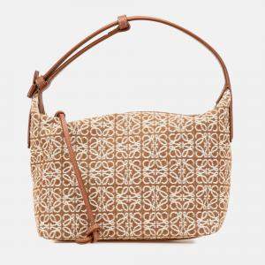 Loewe Brown Small Anagram Canvas Cubi Bag