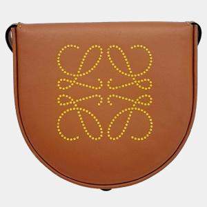 Loewe Brown Leather heel pouch mini crossbody bag