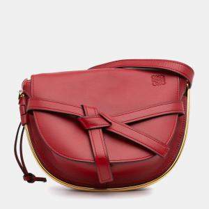 Loewe Red Leather Metal Gate Small Crossbody