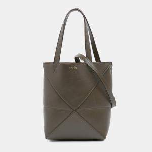 Loewe Brown Mini Calfskin Puzzle Fold Tote