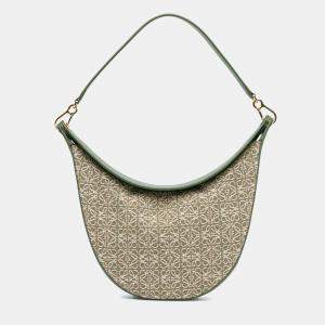 Loewe Green Anagram Canvas Luna Hobo