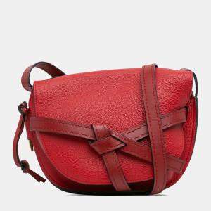 Loewe Red Leather Gate Small Crossbody Bag