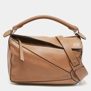 Loewe Tan Leather Medium Puzzle Shoulder Bag