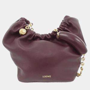 Loewe Burgundy Leather Squeeze Small Shoulder Bag