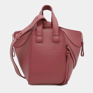  Loewe Plum Rose Leather Hammock Compact Bag