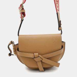 Loewe Brown Leather Mini Gate Dual Bag