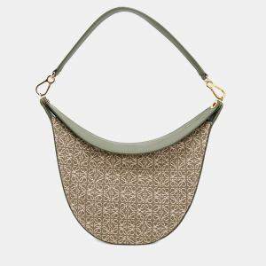 Loewe Avocado green Jacquard Leather Luna One Belt Bag 