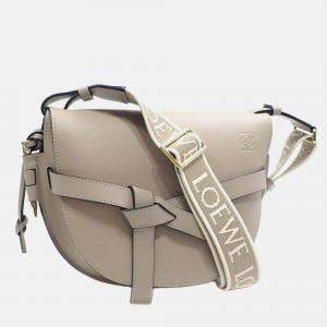 Loewe Shoulder Bag Gate Dual Small Sand Beige Soft Calf Jacquard Leather