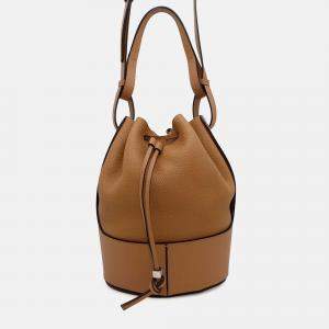 Loewe Balloon 2Way Handbag Brown Leather Size Medium