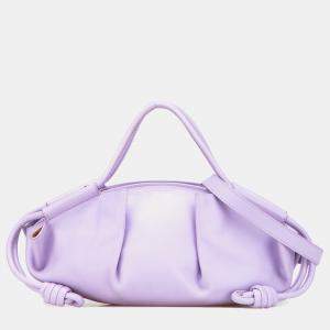 Pre Owned Loewe Purple Small Shiny Calfskin Paseo Satchel