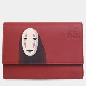 Pre Owned Loewe Small Black/Red Calfskin Kaonashi Wallet