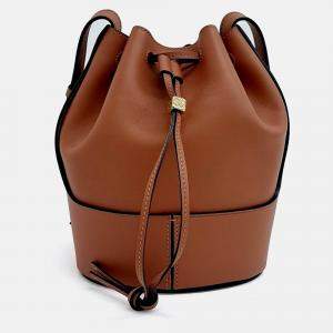 Pre Owned Loewe Brown Leather Balloon Bucket Bag