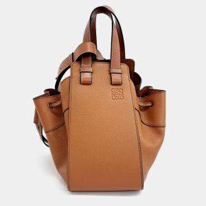 Pre Owned Loewe Brown Leather Hammock Bag Drawstring Small