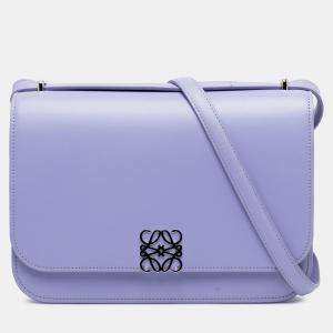 Pre Owned Loewe Purple Medium Leather Goya Crossbody