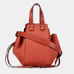Pre Owned Loewe Orange Small Leather Hammock Satchel