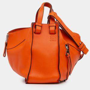 Pre Owned Loewe Orange Small Leather Hammock Satchel