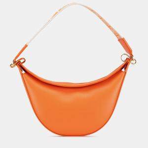 Pre Owned Loewe Orange Small Leather Luna Hobo
