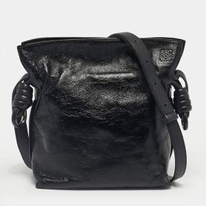 Pre Owned Loewe Black Leather Flamenco Shoulder Bag
