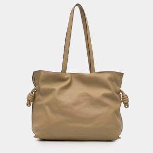 Pre Owned Loewe Brown Large Calfskin Flamenco Knot Clutch