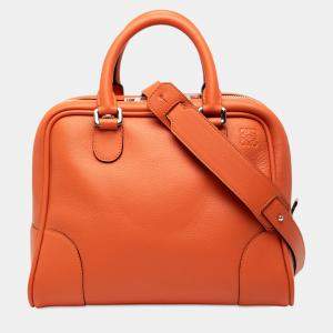 Pre Owned Loewe Orange Medium Leather Amazona 75 Satchel