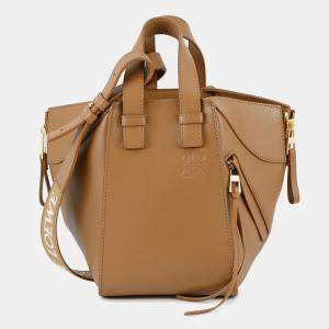 Pre Owned Loewe Hammock Oak Brown Calf Leather Size Compact