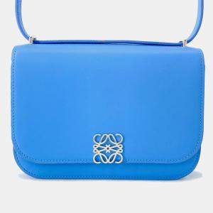 مملوكة مسبقًا Loewe Goya Shoulder Bag Light Blue Leather