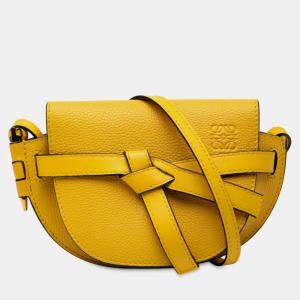 مملوكة مسبقًا Loewe Yellow Mini Leather Gate Crossbody