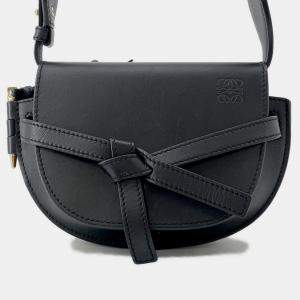مملوكة مسبقًا Loewe Gate Dual Shoulder Bag Black Leather Size Mini