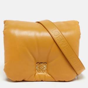 مملوكة مسبقًا Loewe Puffer Goya Mustard Leather Shoulder Bag