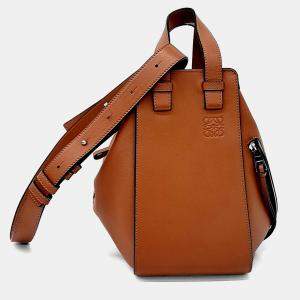 مملوكة مسبقًا حقيبة يد لويفي هاموك جلد بني حجم صغير