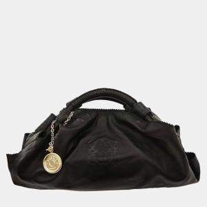 Pre Owned Loewe Black Lambskin Nappa Aire Tote Handbag